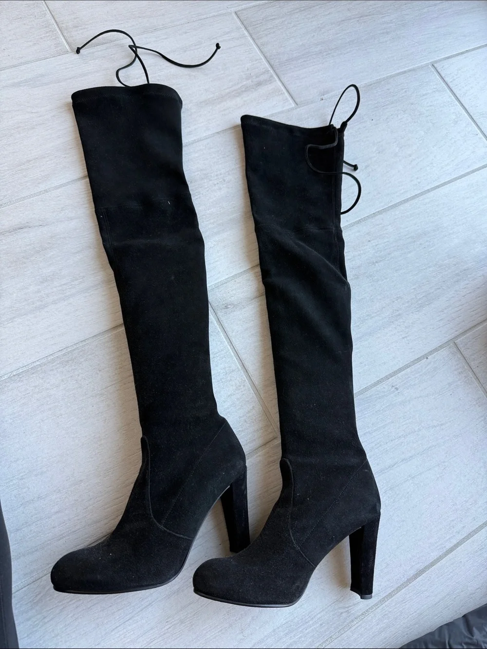 Stuart Weitzman Women’s Black Over-the-Knee High Heel Boots